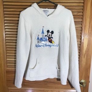 Walt Disney World Womens Size Large Ivory Embroidered Hoodie